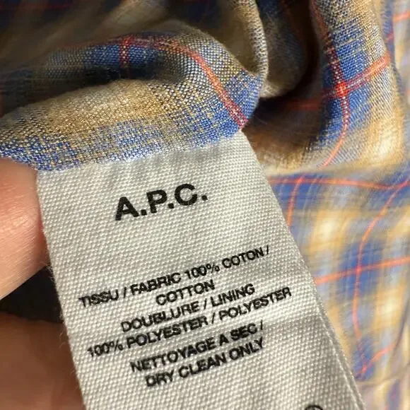 A.P.C. Indigo Anthonin Denim Patch Pocket Button Front Jean Jacket Size Small - Picture 14 of 16